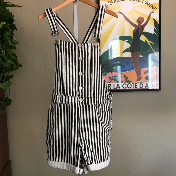 forever 21 striped overalls
